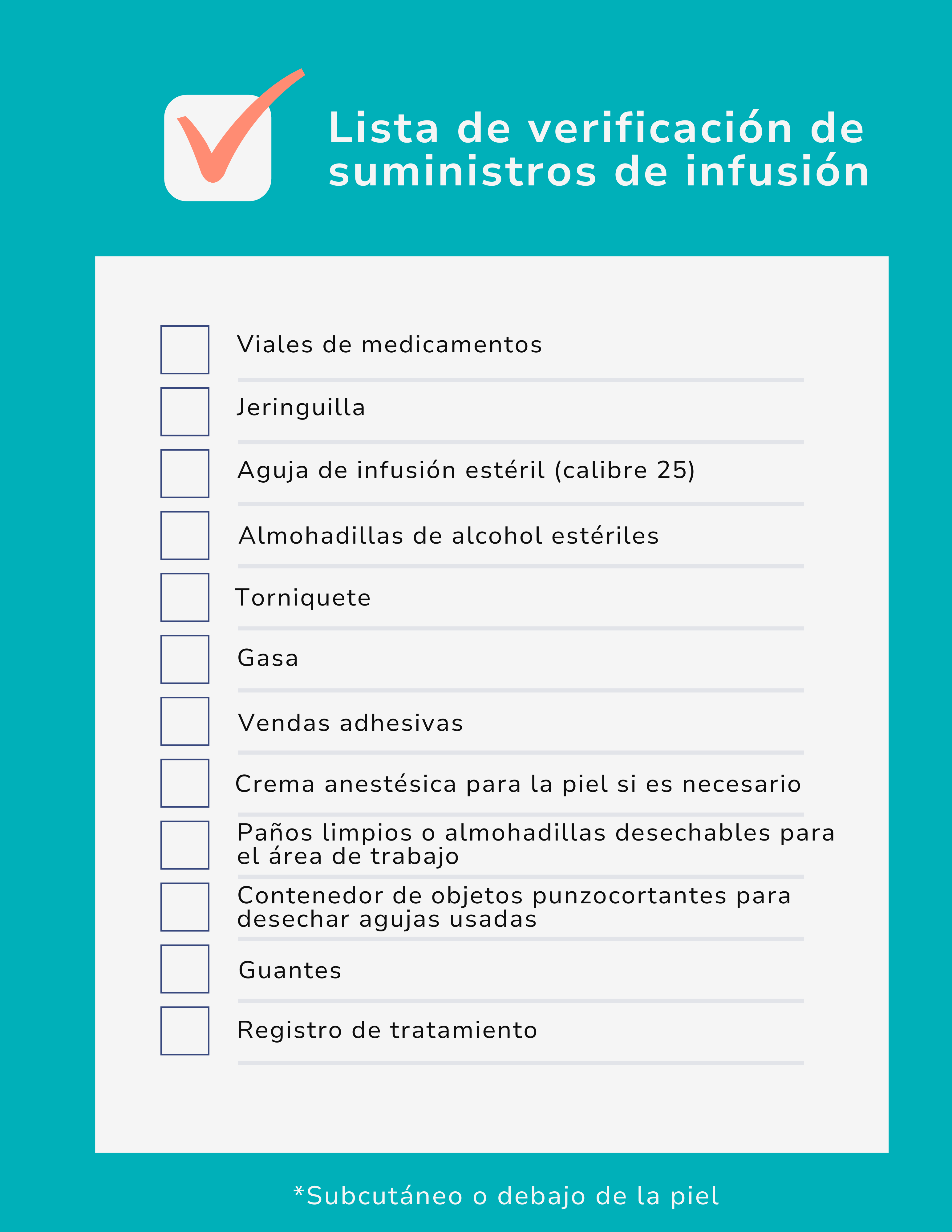 Lista de control de suministros de infusión - Nacimiento-8