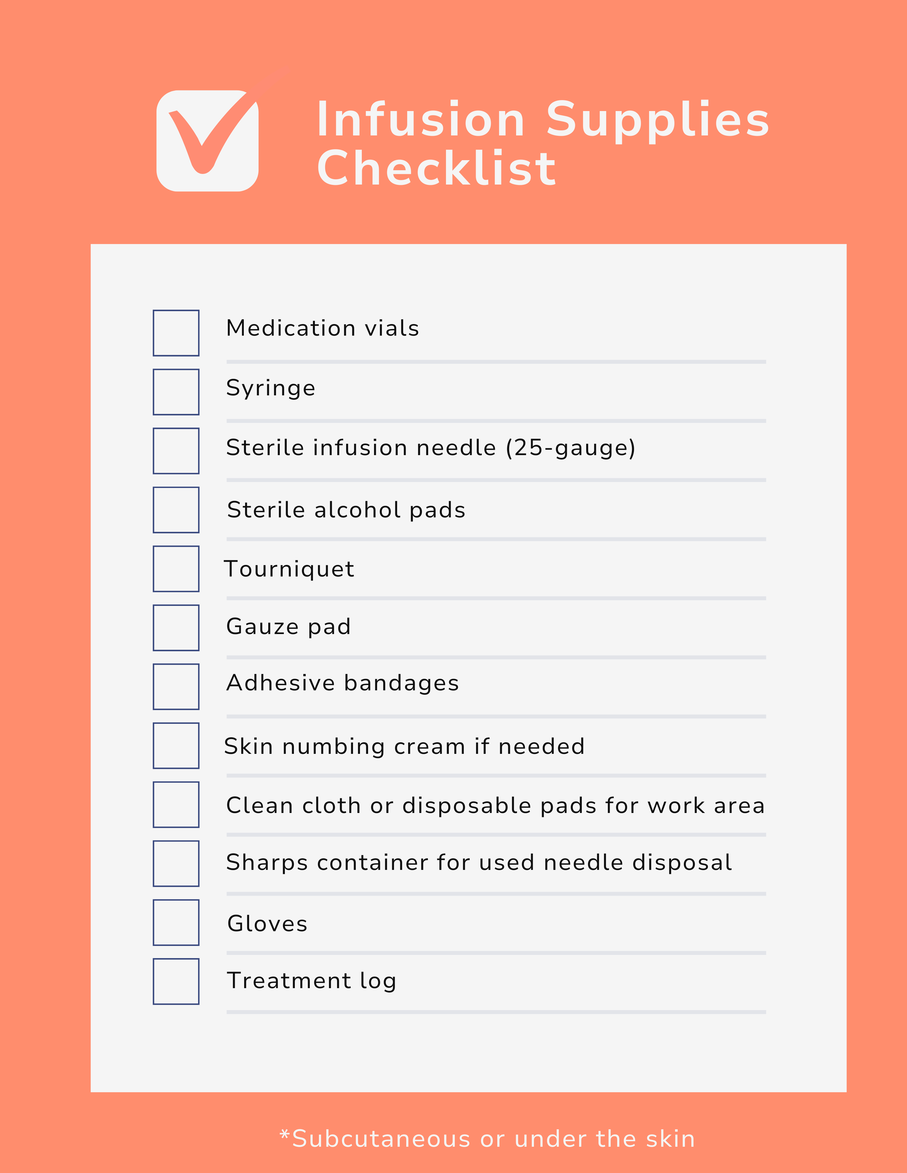 Infusion Supplies Checklist 9-15