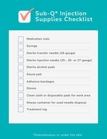 SubQ Injection Supplies Checklist - Birth-8 SubQ Injection Supplies Checklist - Birth-8