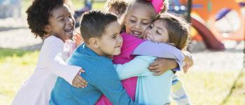 Child, Embracing, Playground, Playful, Playing